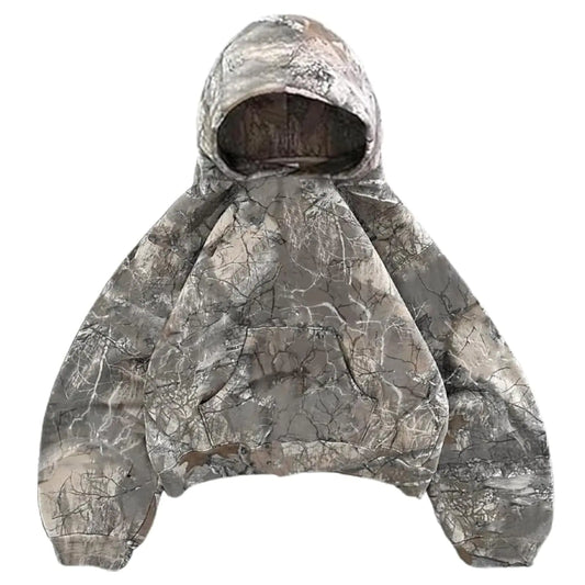 Womens Camo Hoodie Oversized Crop