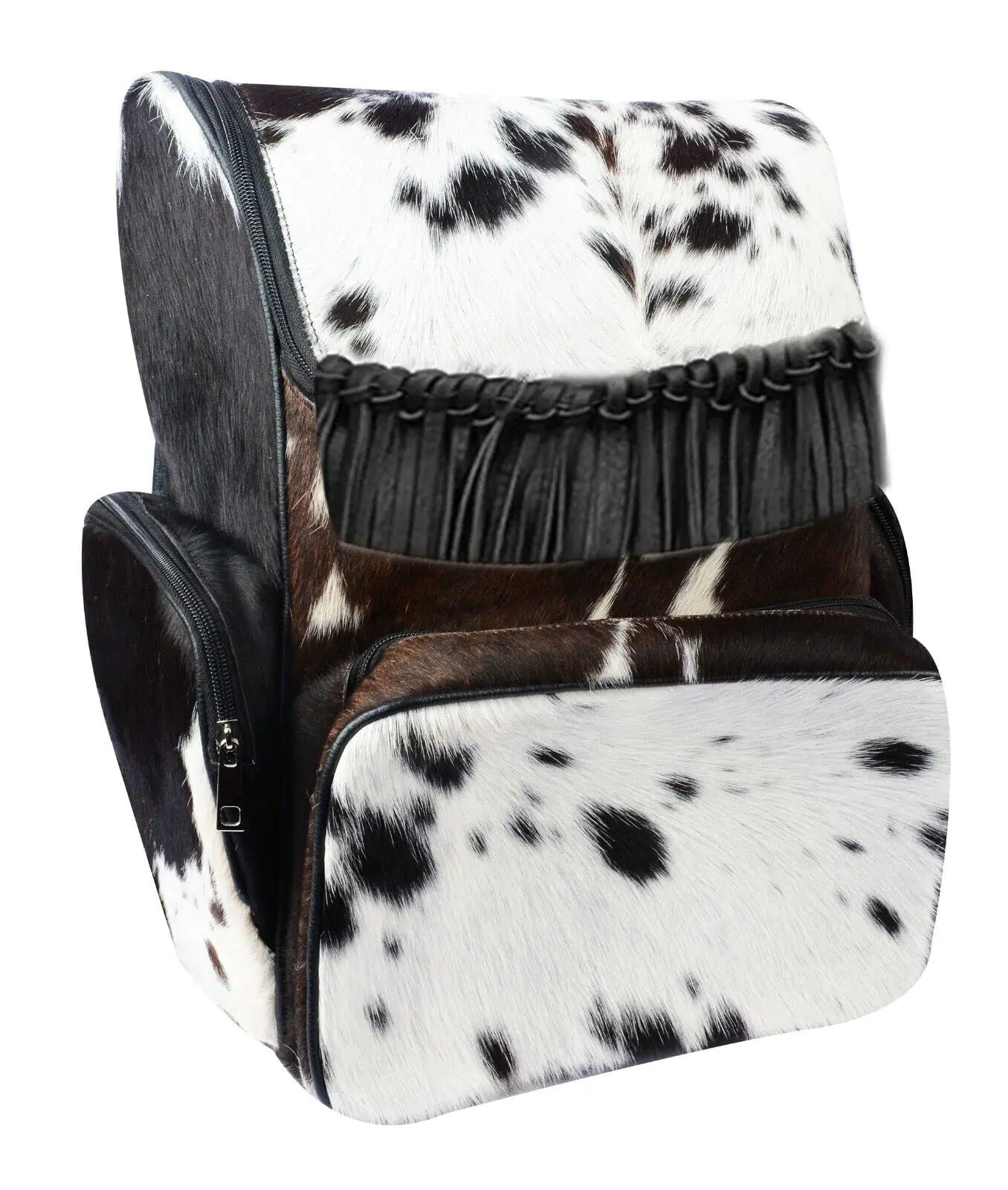 Cowhide hair on Leather Backpack / Diaper bag