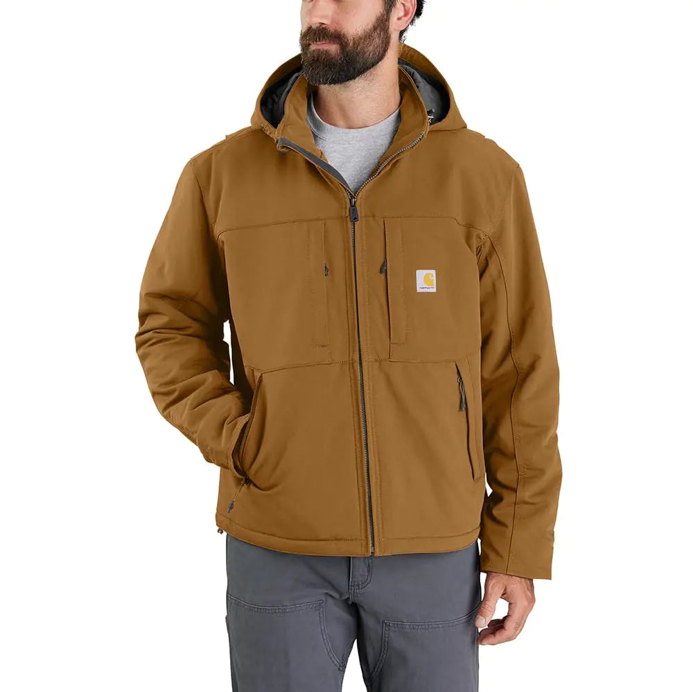 Carhartt Mens Duck Relaxed Fit Insulated Jacket Brown