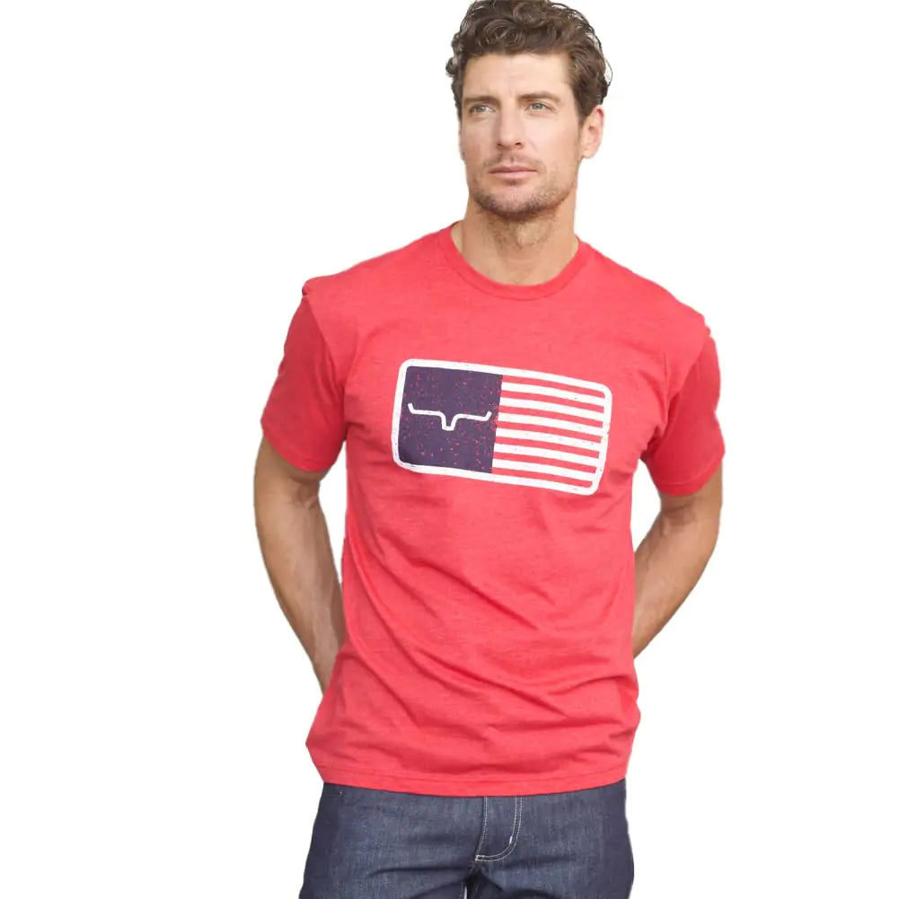 Kimes Ranch Mens Shoet Sleeve T-Shirt American Trucker Tee/Red