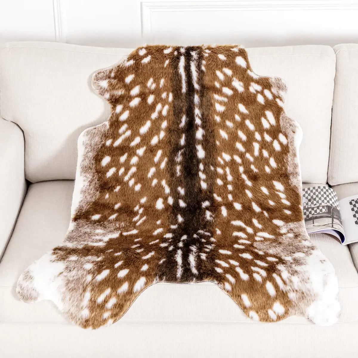 Faux Deer Hide Rug (3.6x3ft)