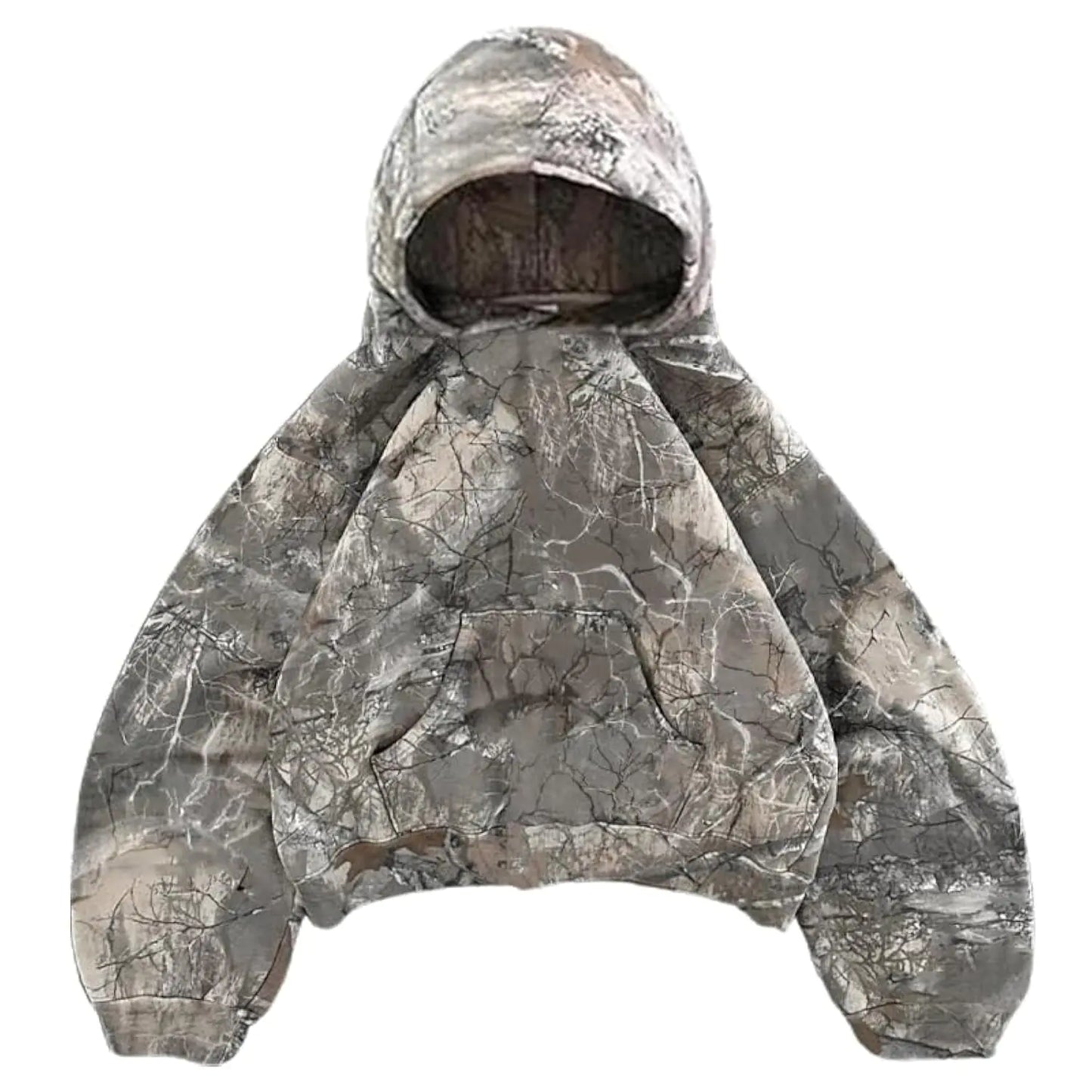 Womens Camo Hoodie Oversized Crop