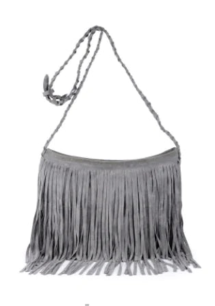 Women's Suede Fringe Shoulder Bag