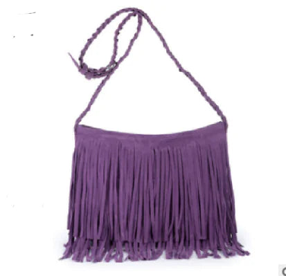 Women's Suede Fringe Shoulder Bag