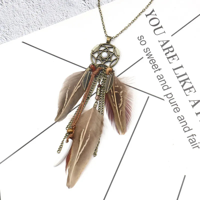 Feather Dream Catcher Necklace