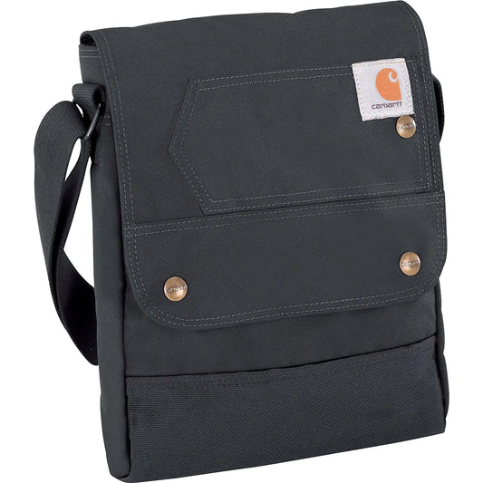 Carhartt Durable Adjustable Crossbody Bag with Flap Over Snap Closure Black