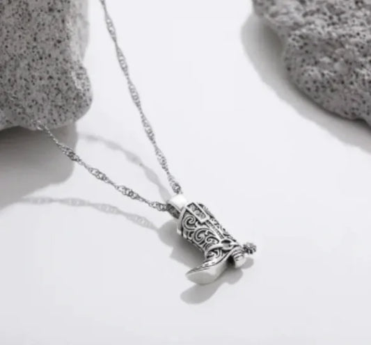 Retro Western Cowboy Boots Necklace