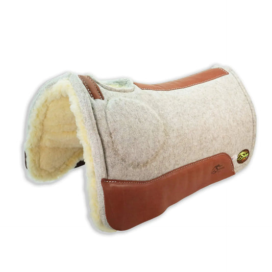 Southwestern Equine OrthoRide Elite Saddle Pad Premium Tan Topper with Fleece Bottom 1" (32 x 31 Natural Leathers)