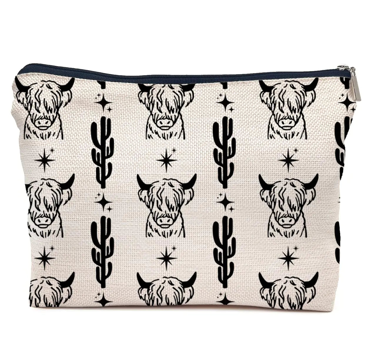 Western Highland Cow Makeup Bag