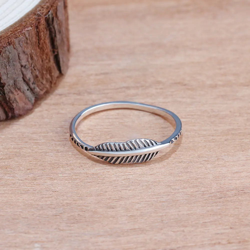 Thai Silver Feather Ring