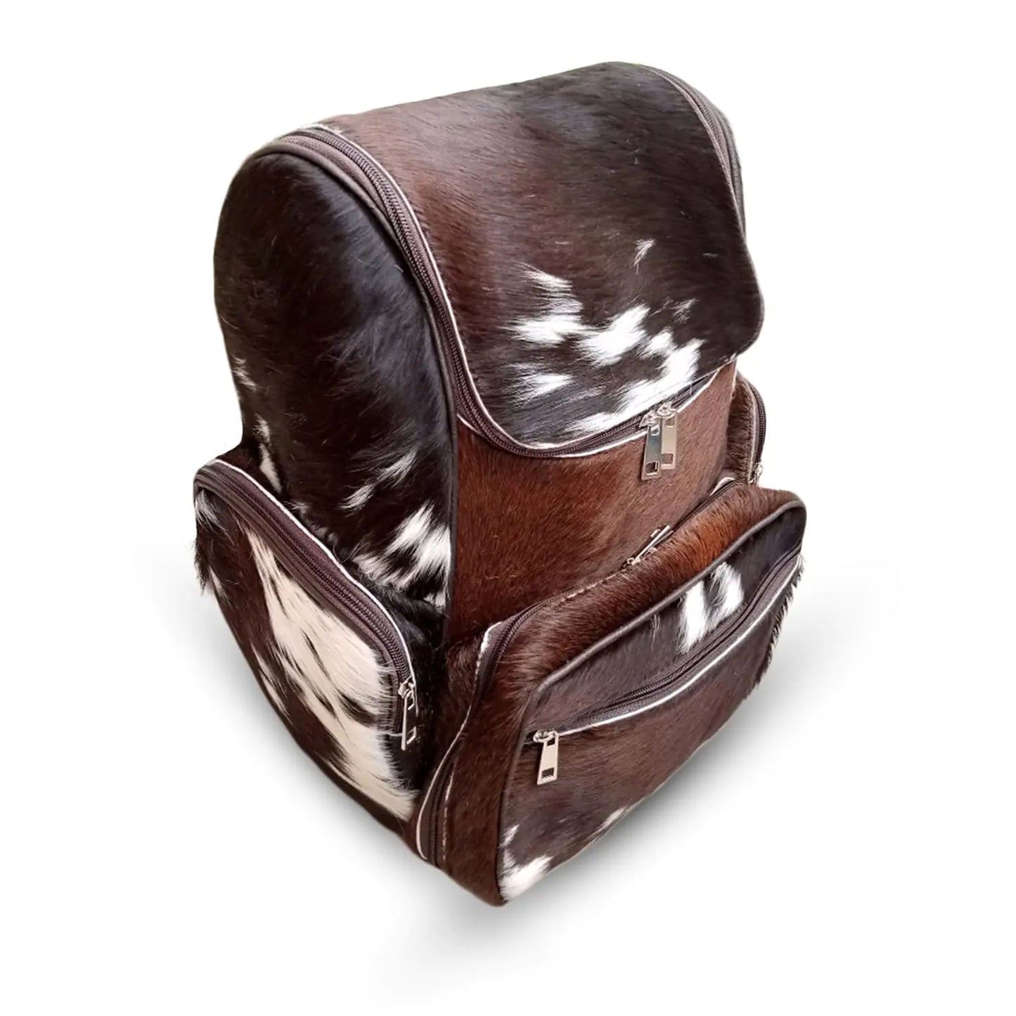 Tricolor Cowhide Hair On Leather Backpack/ Diaper Bag