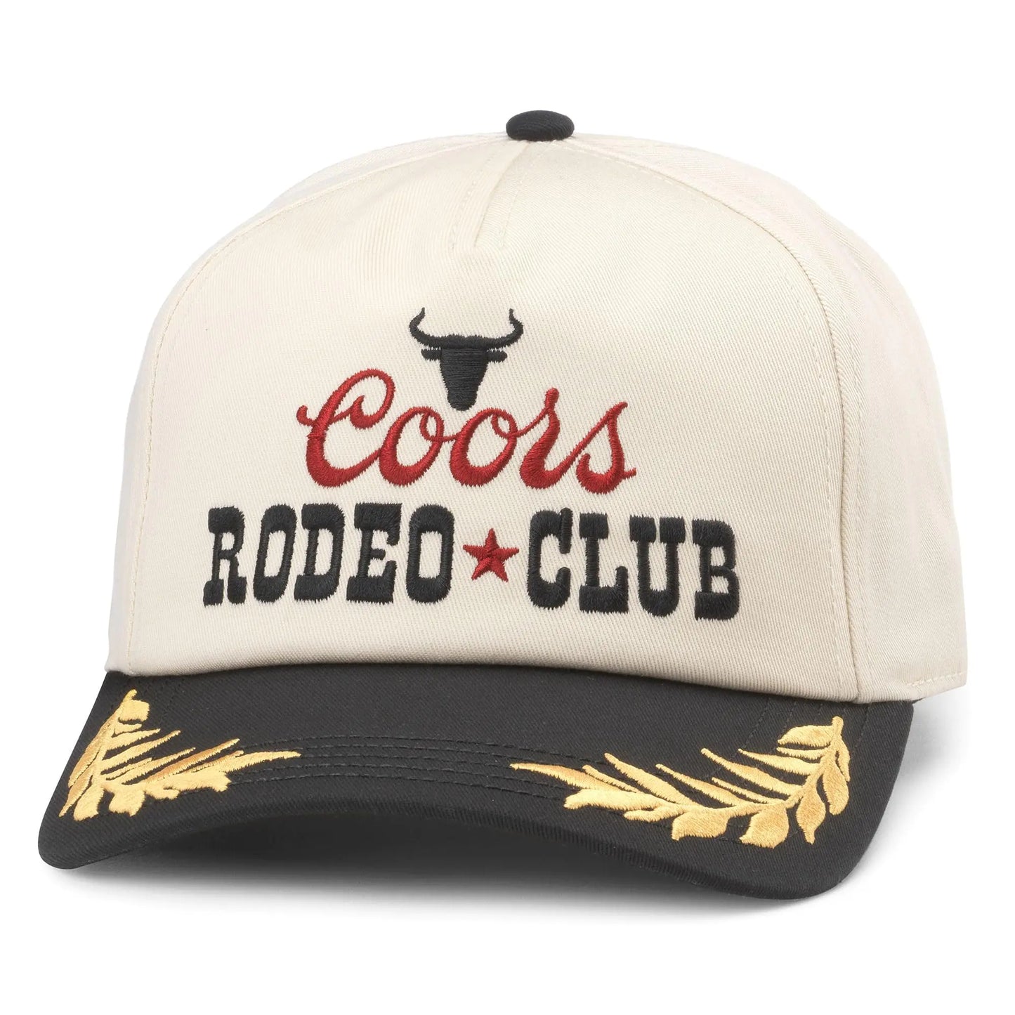AMERICAN NEEDLE Coors Beer Rodeo Club Captain Adjustable Snapback Baseball Hat Ivory/Black