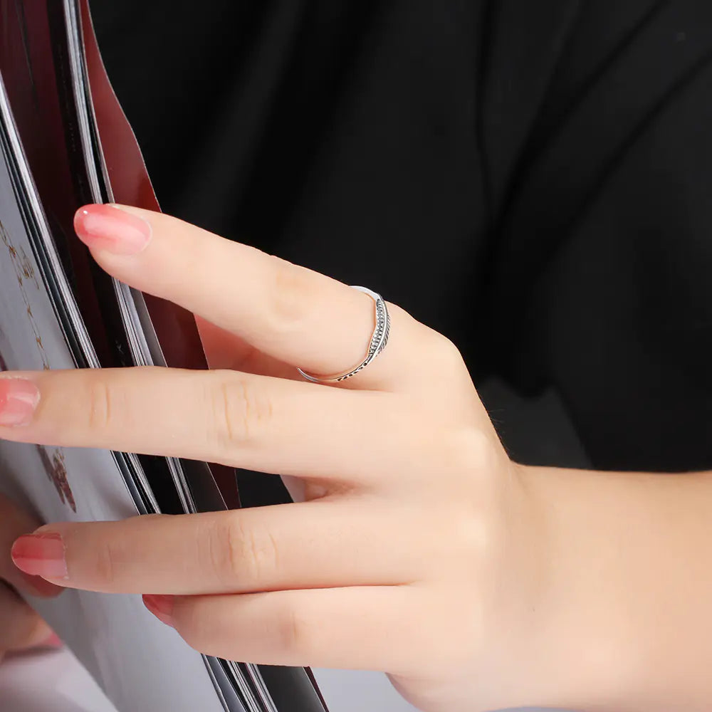Thai Silver Feather Ring
