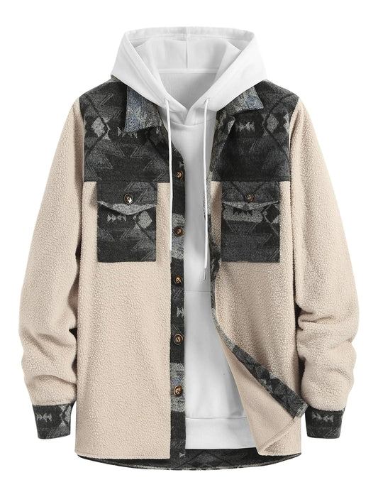 Aztec Mens Casual Button Down Jacket