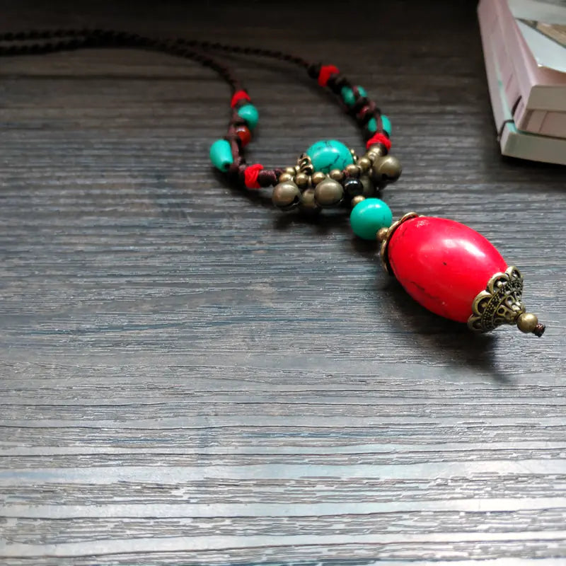 Bohemian Handmade Turquoise Necklace