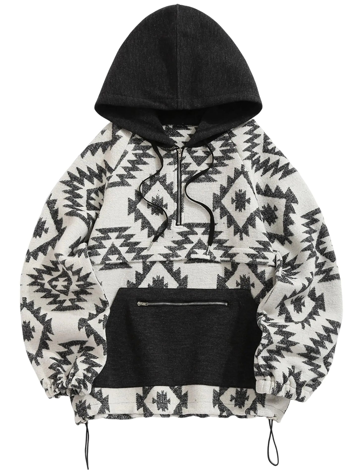 Mens Oversized Hoodie Quarter Zip