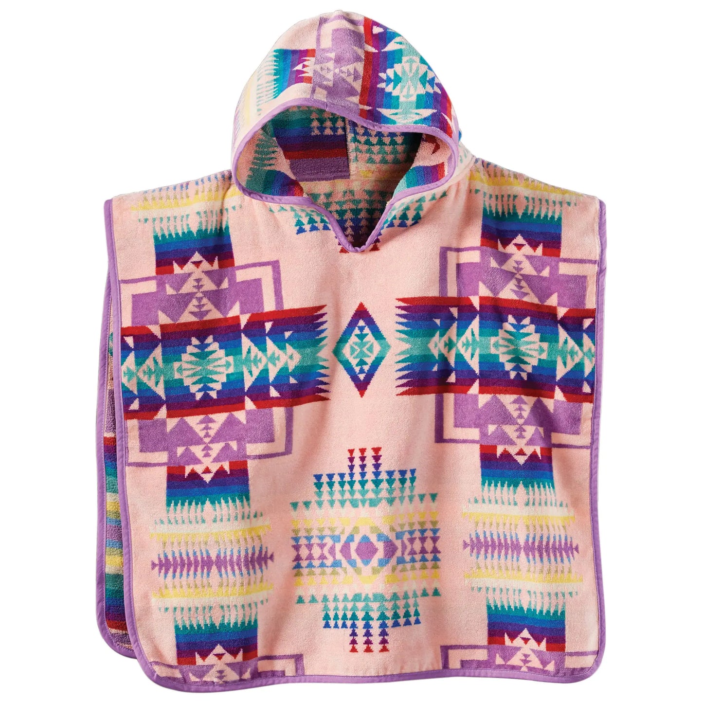Pendleton Unisex Kids Jacquard Hooded Towel Pink One Size