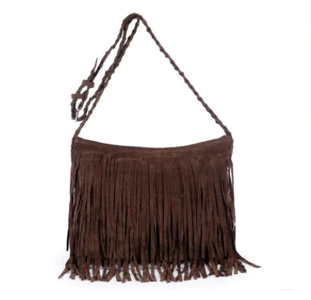 Women's Suede Fringe Shoulder Bag
