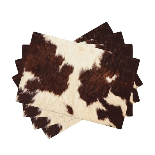 Cowhide Table Placemats Set of 4 Western Table Decor