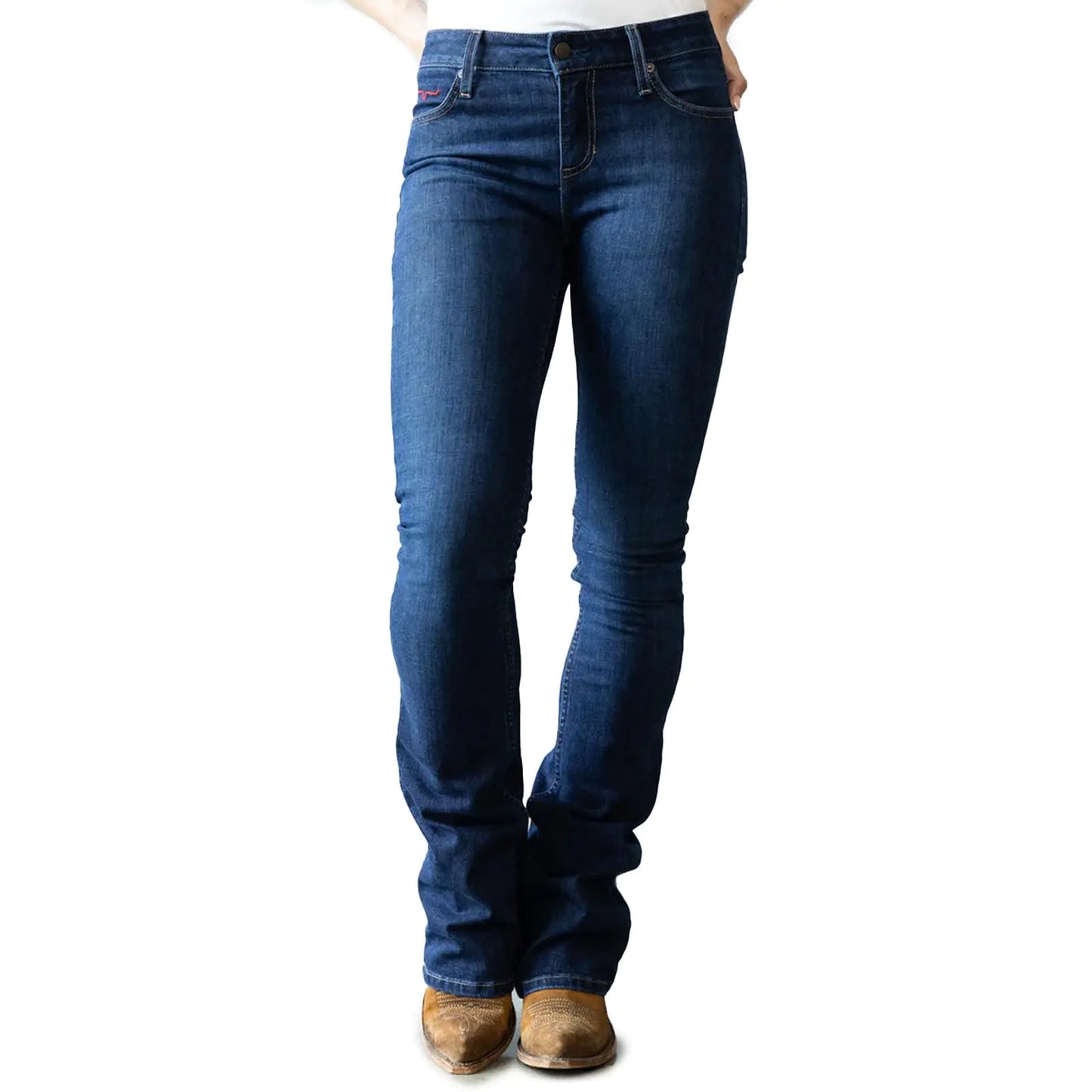Kimes Ranch Womens Dark Wash Chloe Flare Leg Bootcut Jean 8W/30L