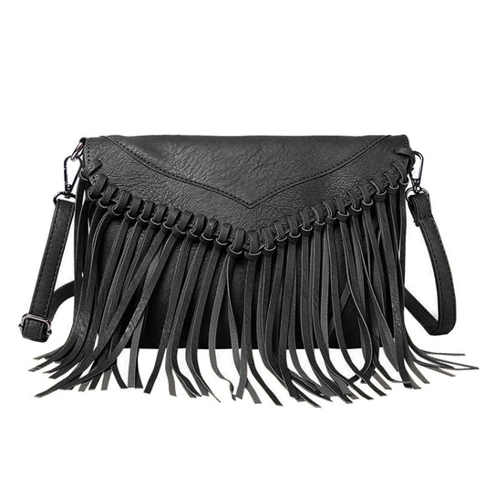 Women’s Leather Fringe Messenger Bag
