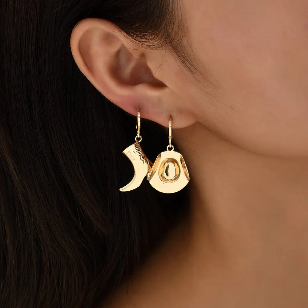 Cowboy Boots & Hat Earring Set