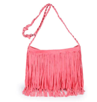 Women's Suede Fringe Shoulder Bag